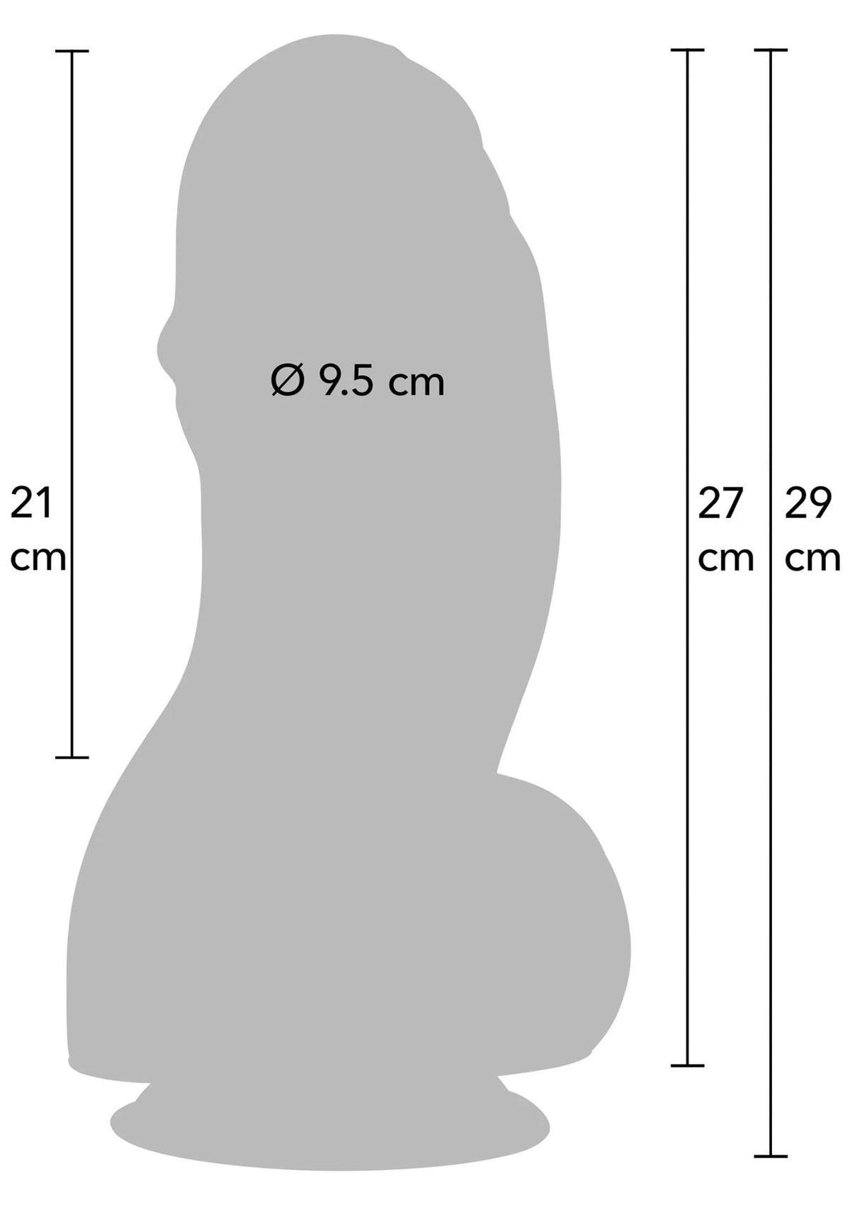 Dildo realista Fat Boys – com ventosa, wetlook, preto 30-20632-X-BLACK | Hidden Desire