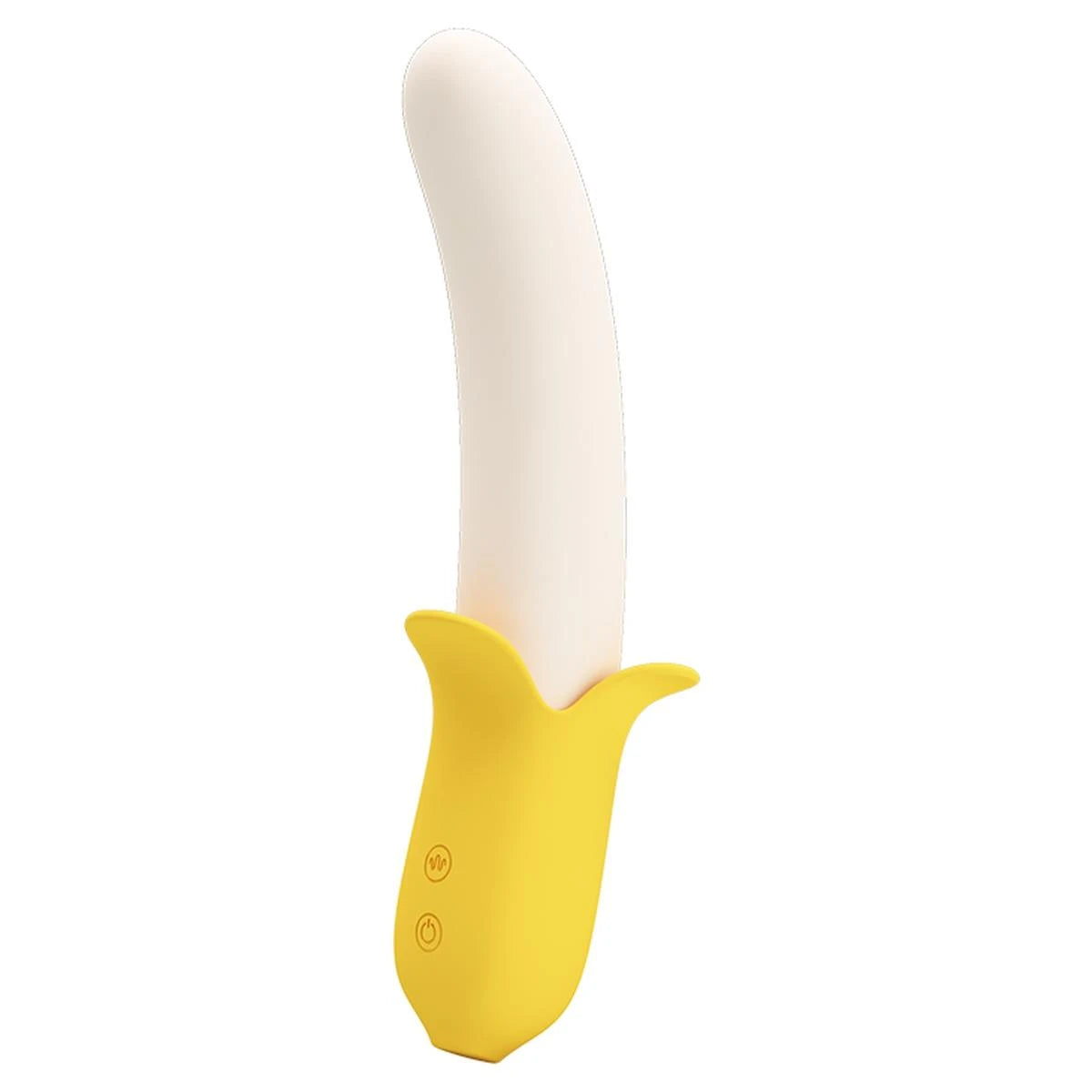 Vibromasseur classique Banana Greek 3 7 fonctions – rechargeable, à va-et-vient, blanc | Pretty Love