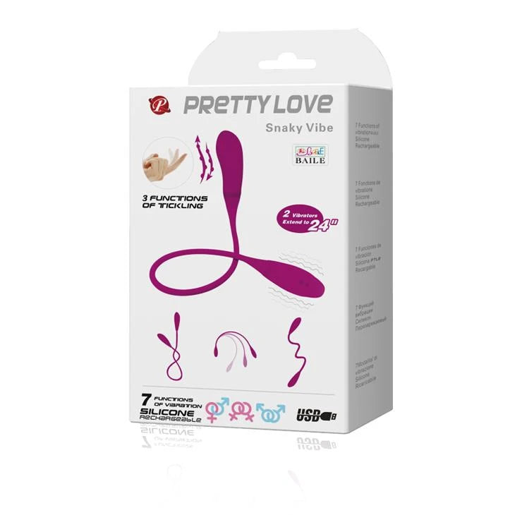 PRETTY LOVE - Snaky Vibe, 7 vibration functions, 3 tickling functions, bendable