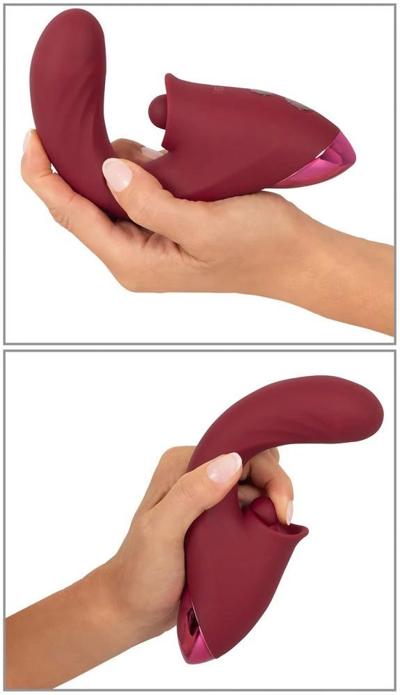 Vibratore rabbit 3 funzioni – ricaricabile, a spinta, rosso | JAVIDA