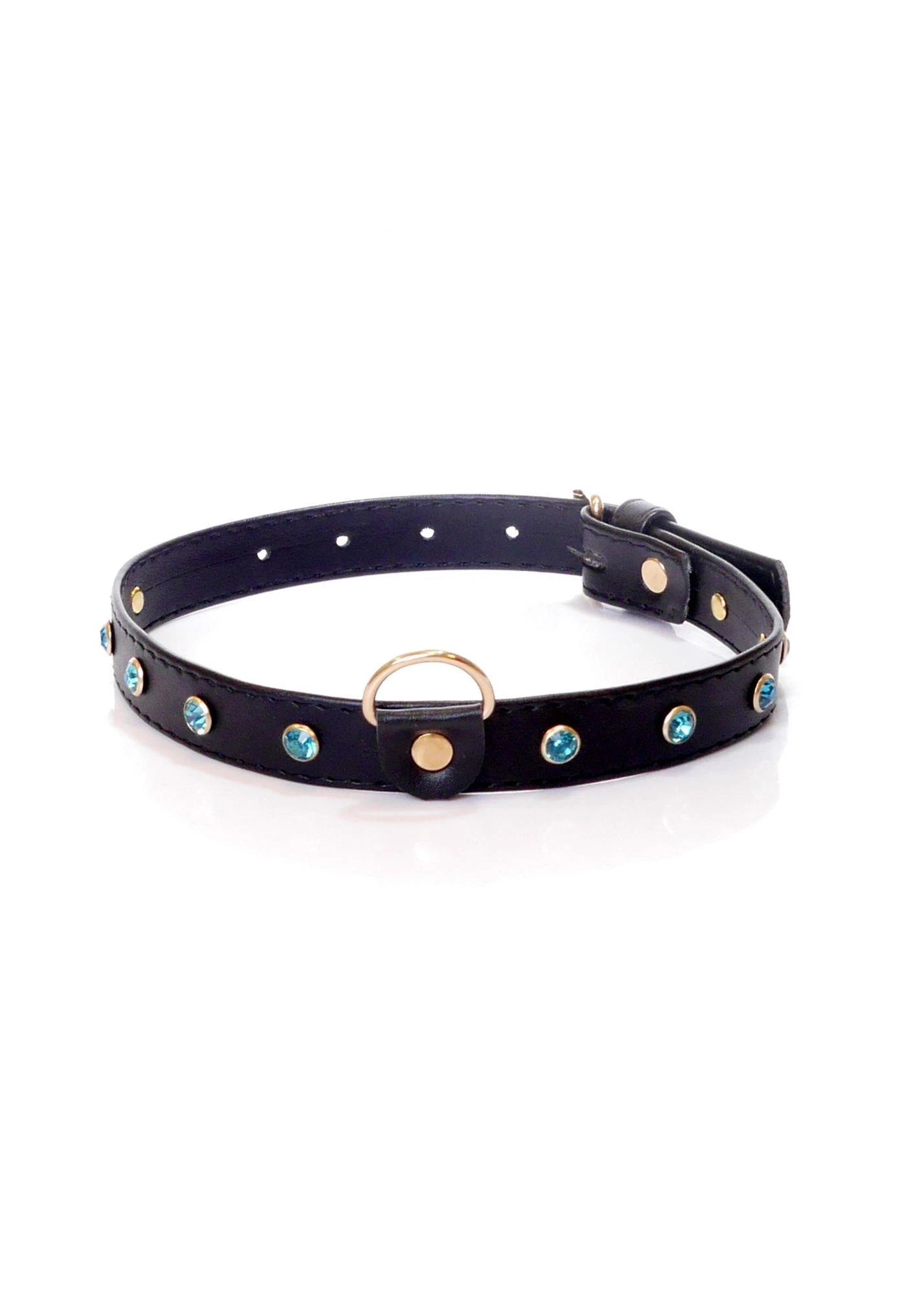 Collier fétiche B - Série - cristal turquoise de 2 cm
