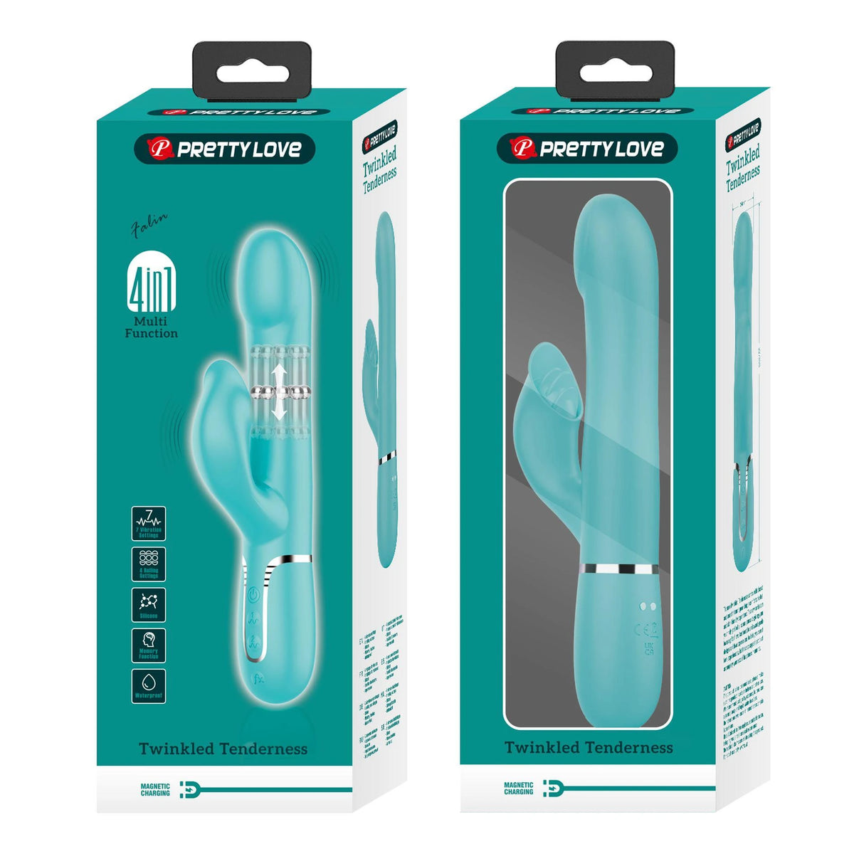 Vibrador rabbit Twinkled Tenderness 4 rolling 7 funciones | Pretty Love