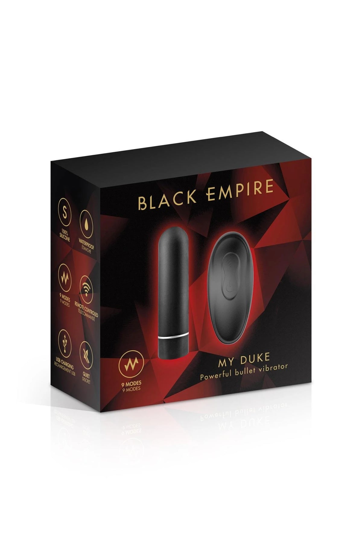 Mini vibratore Duke – con telecomando, ricaricabile, nero | Black Empire