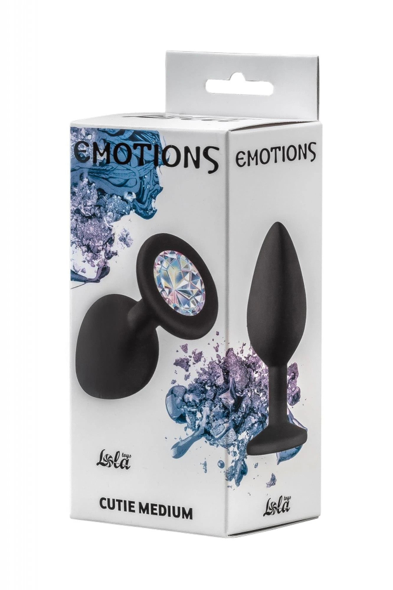 Plug anal Plug Emotions Cutie médium noir cristal transparent