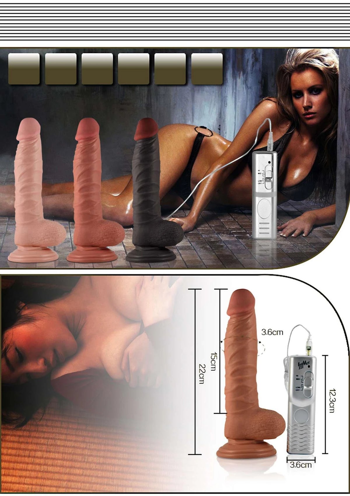 Consolador 8.5″ Extreme 3 velocidades – con ventosa, vibrador, nude 18 cm | Lovetoy
