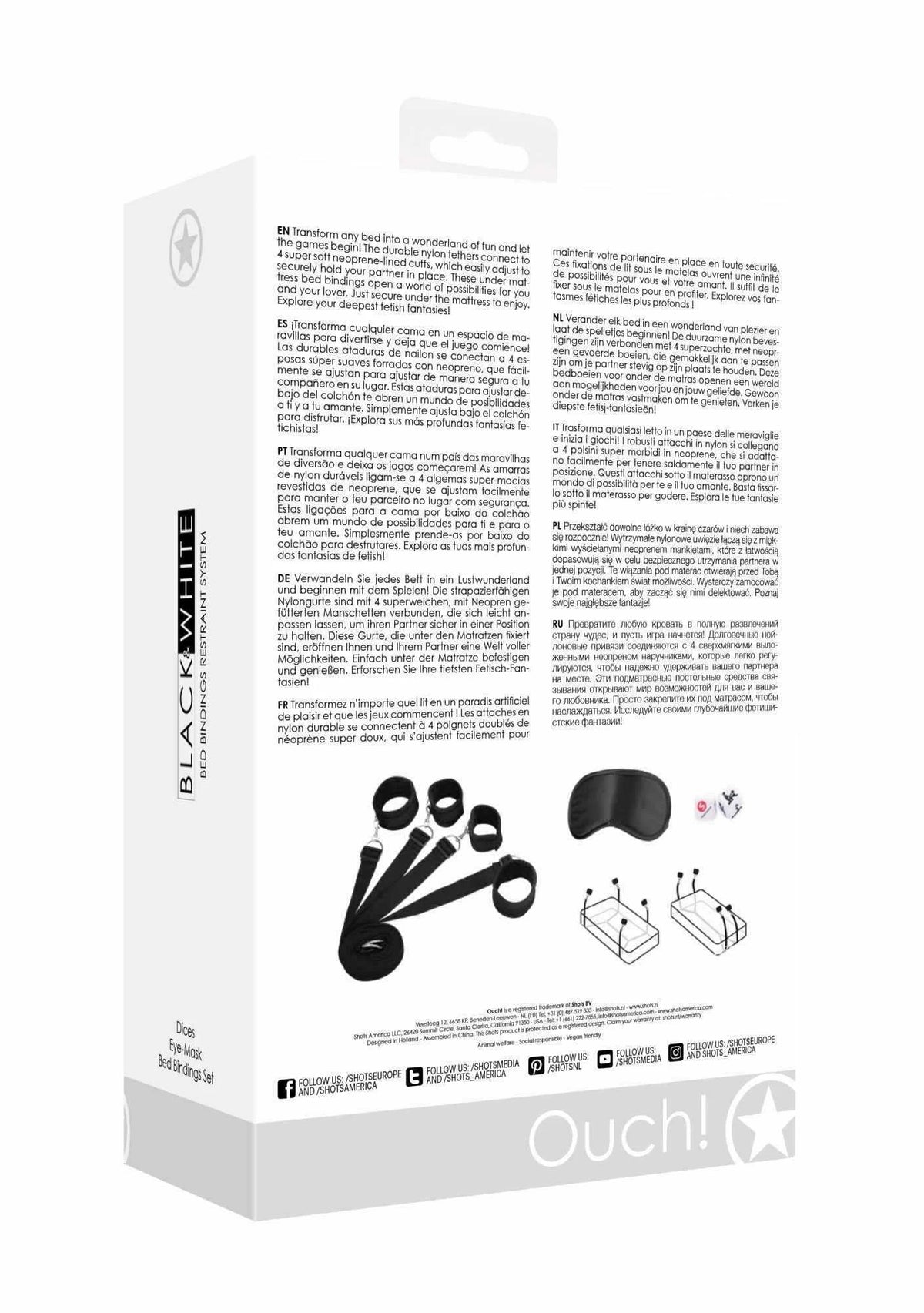 Accessorio BDSM Bed Bindings – nero OU700BLK | Ouch!