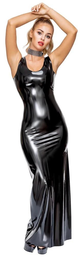 Kleid – aus Latex, lang, schwarz | Late X