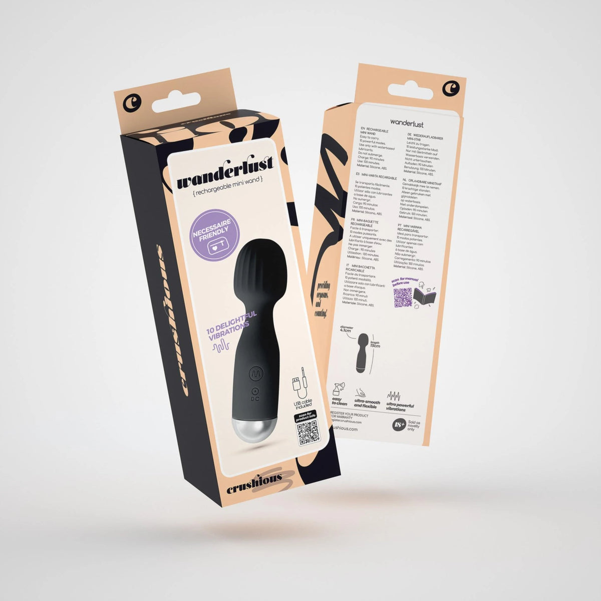 Wand massager Wanderlust 10 functions – black | Crushious