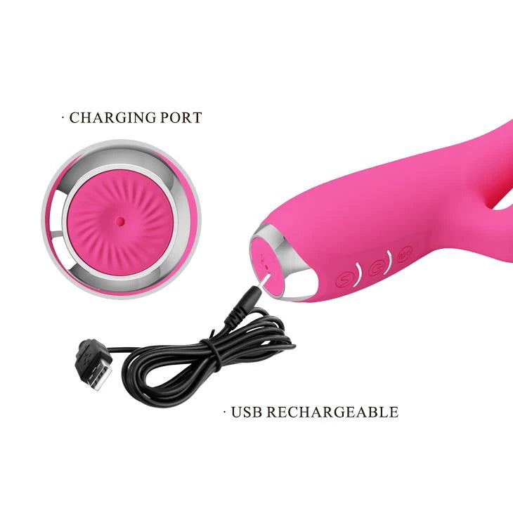Vibratore rabbit Rachel 3 Licking 12 12 funzioni – ricaricabile BI-014783-1 | Pretty Love