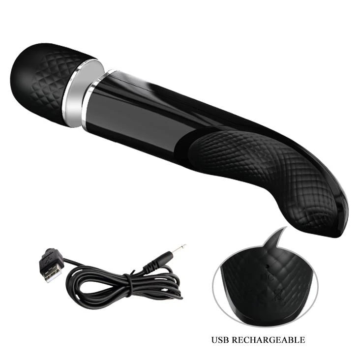 Masseur wand 7 fonctions – rechargeable, noir BI-014848 | Pretty Love