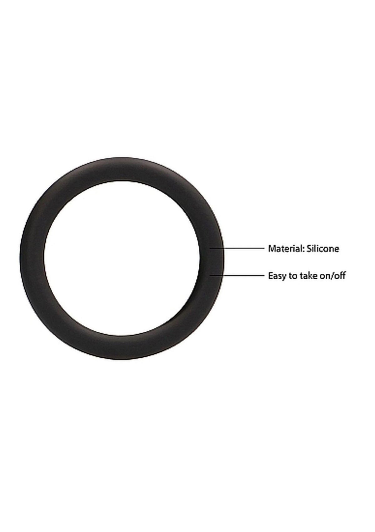 Anello fallico Round – nero SHT394BLK | Shots Toys