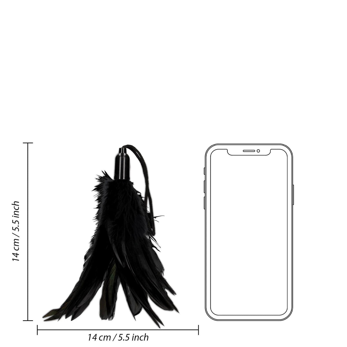 Frusta Feather Tickler – nera 14 cm | Ouch!