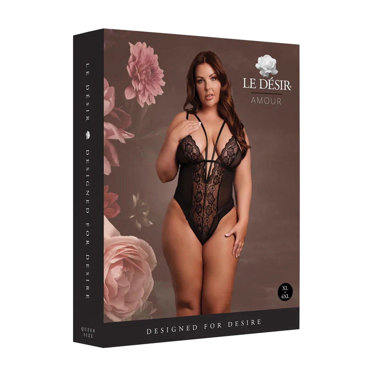 Bodysuit Sliders Queen – plus size, remote control, black | Le Désir