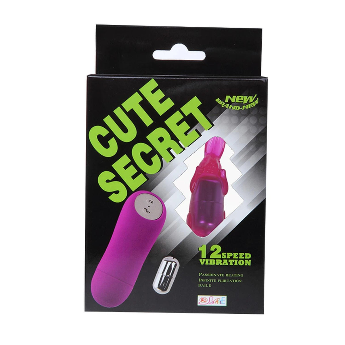 Mini vibromasseur Cute 12 fonctions – avec télécommande, fuchsia BI-014195 | Baile