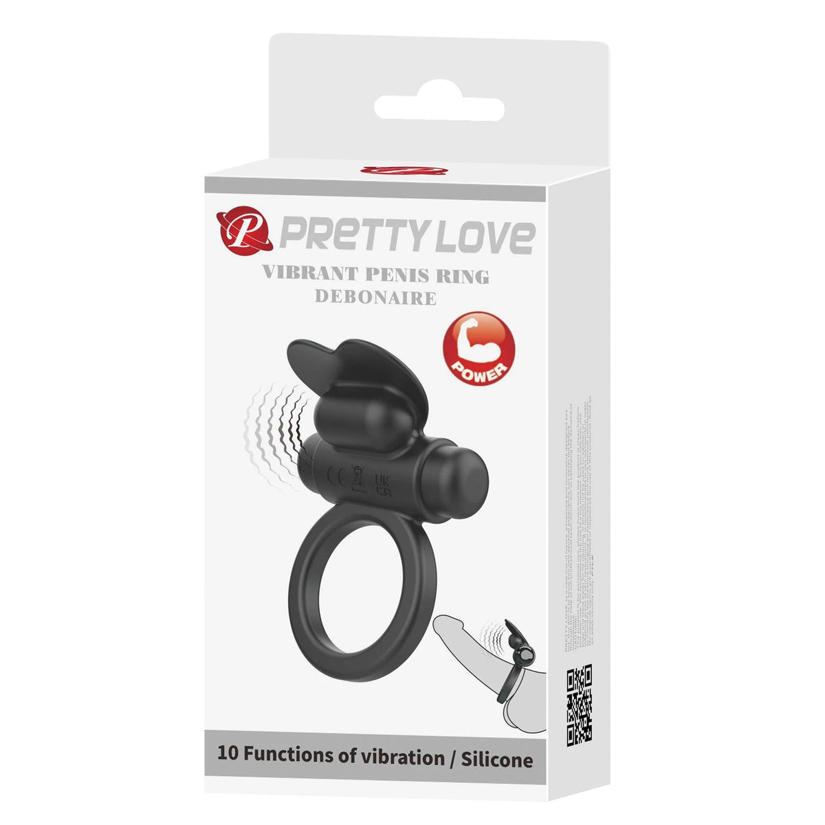 Anillo para el pene Vibrant Debonaire 10 funciones – vibrador, negro | Pretty Love