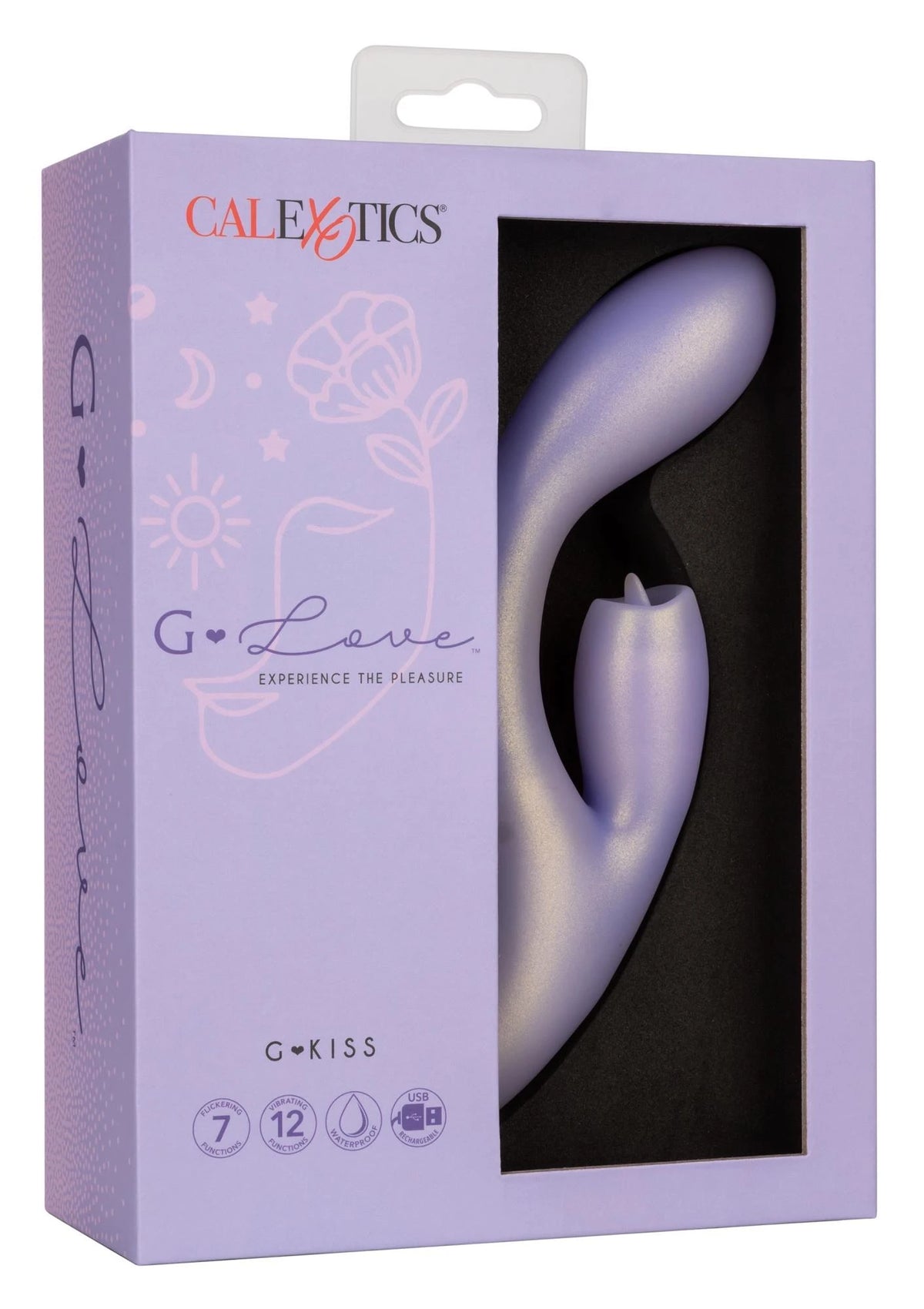 Rabbit vibrátor Kiss 12 funkció – újratölthető, lila | Calexotics