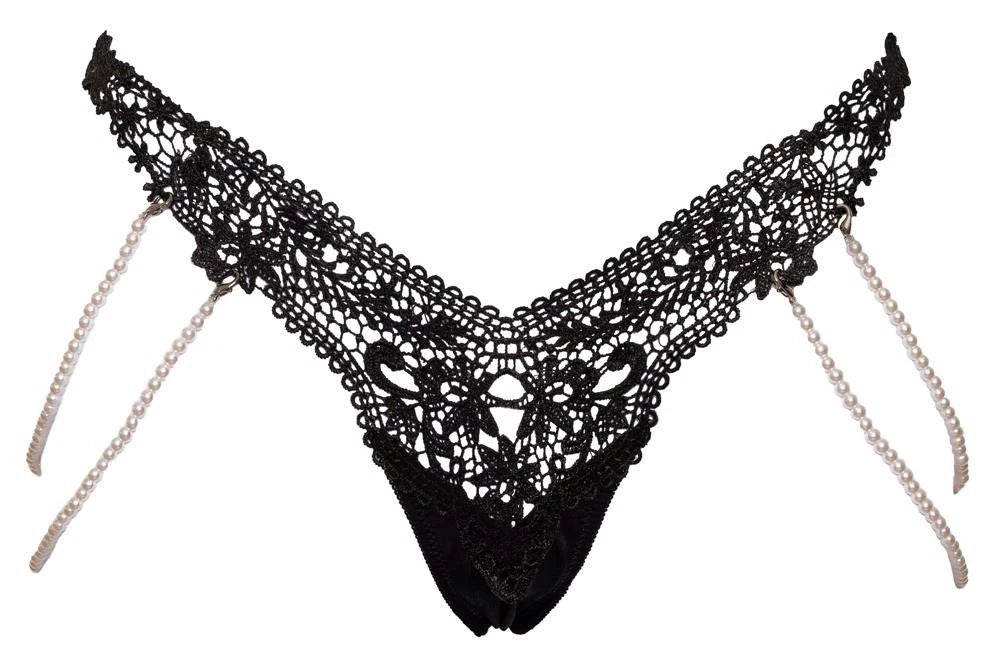 Cueca – em renda, bordada, preta | Cottelli LINGERIE