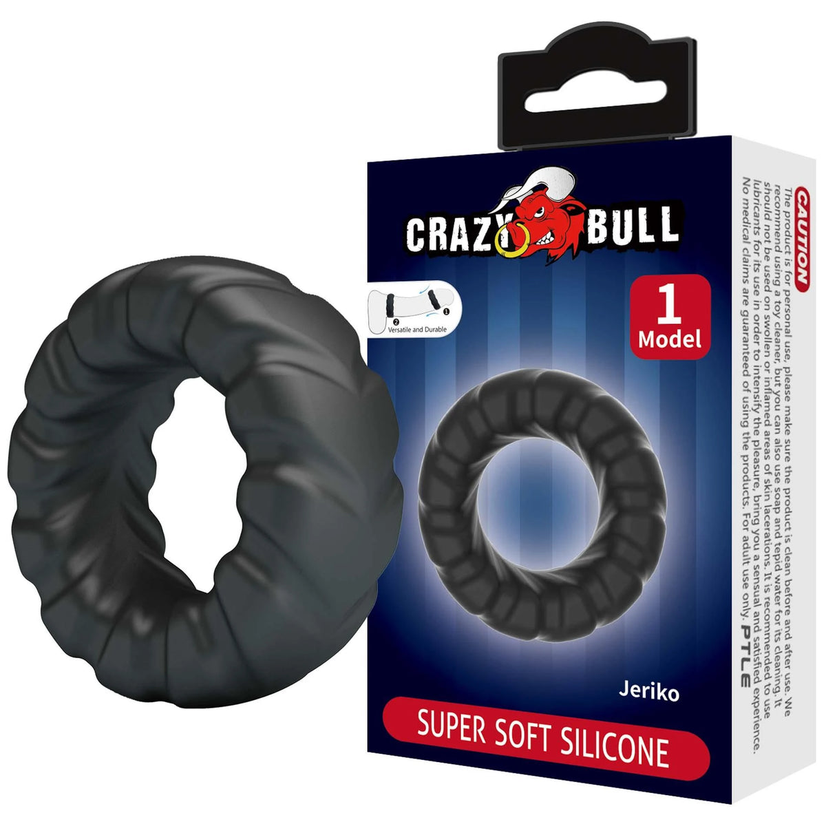 Anello fallico Jeriko – nero | Crazy Bull