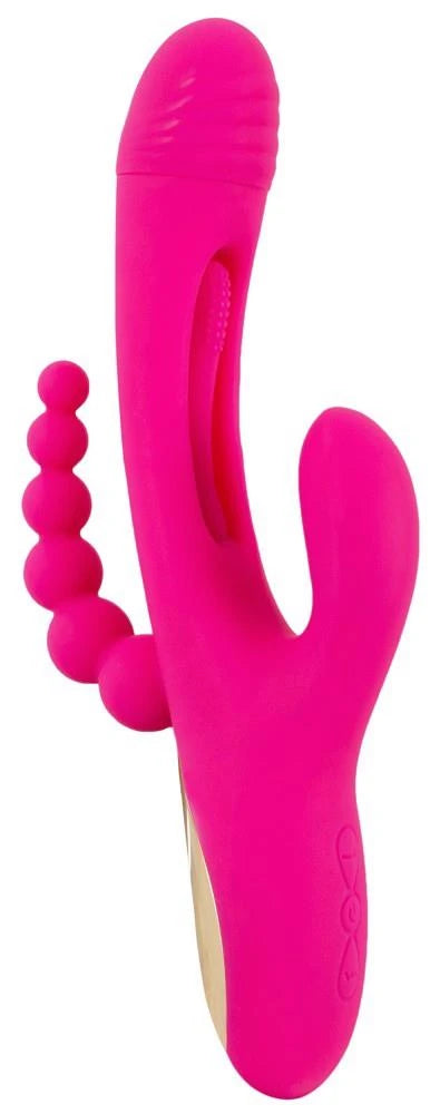 Rabbit-Vibrator Triple Flicking 7 Funktionen – wiederaufladbar, rosa | Sweet Smile