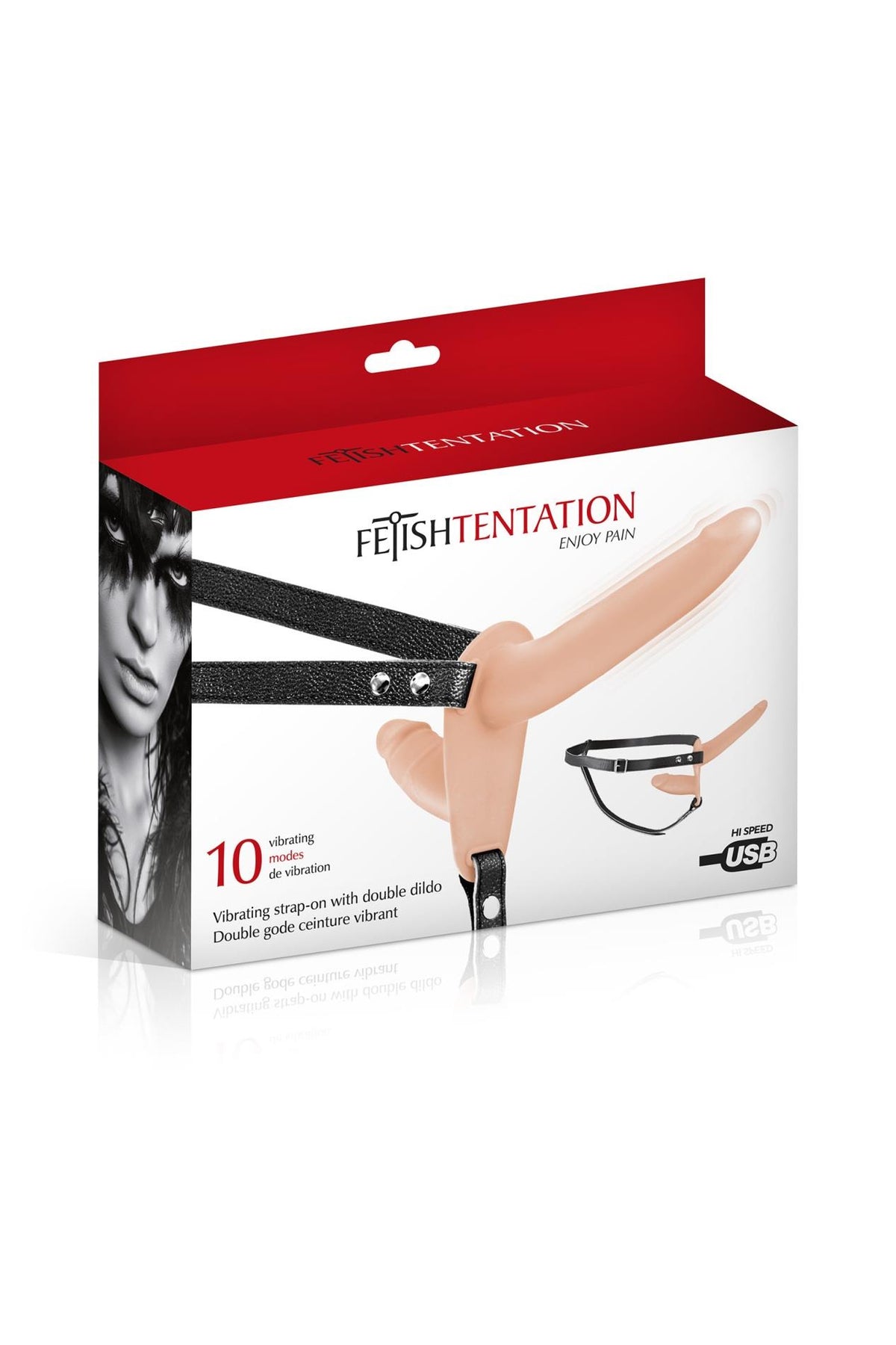 Strap-on – recarregável, vibratório, nude | Fetish Tentation