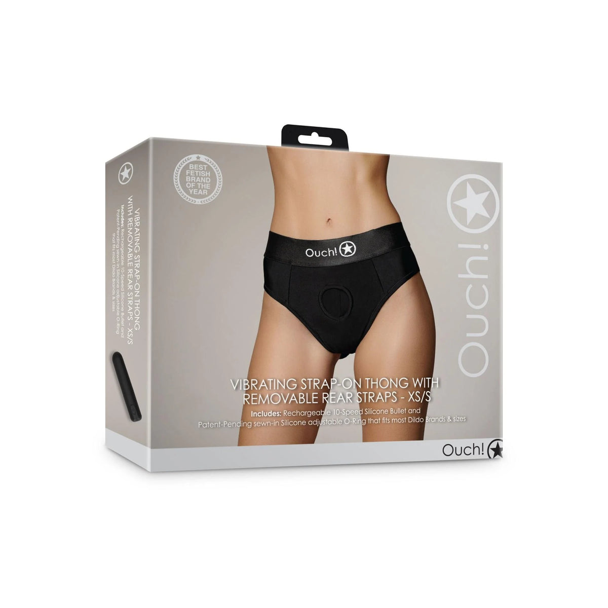 Imbracatura strap-on Removable 10 velocità – nera | Ouch!
