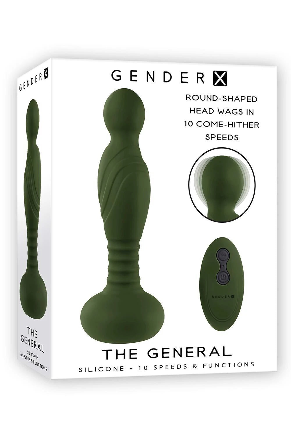 Vibratore anale General 10 velocità – con telecomando, ricaricabile | Gender X