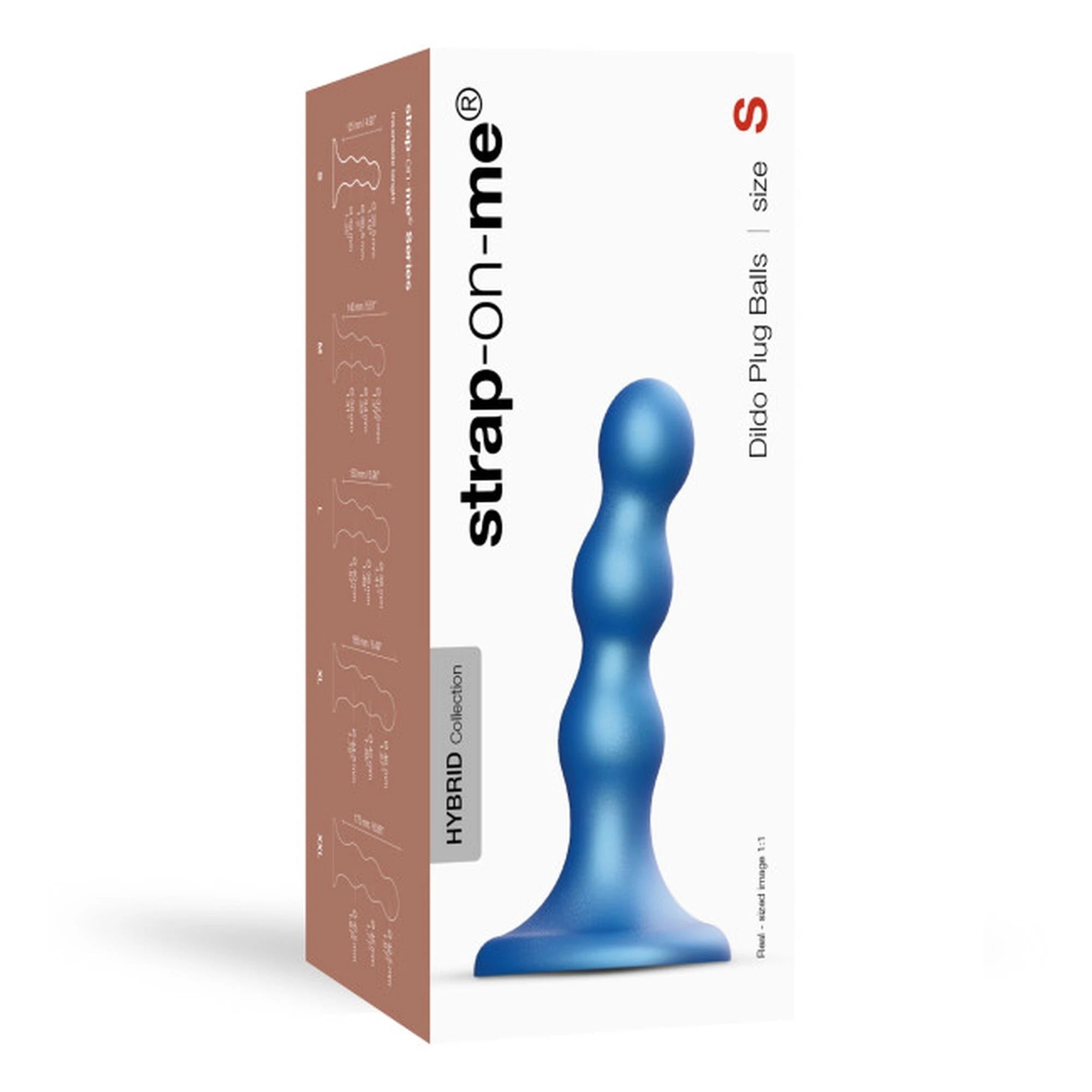 DILDO PLUG BOULES BLEU MÉTALLISÉ - S