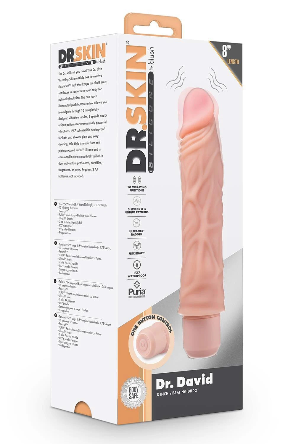 DR. SKIN SILICONE DR. DAVID VIBRODILDO BEIGE 8 POUCES