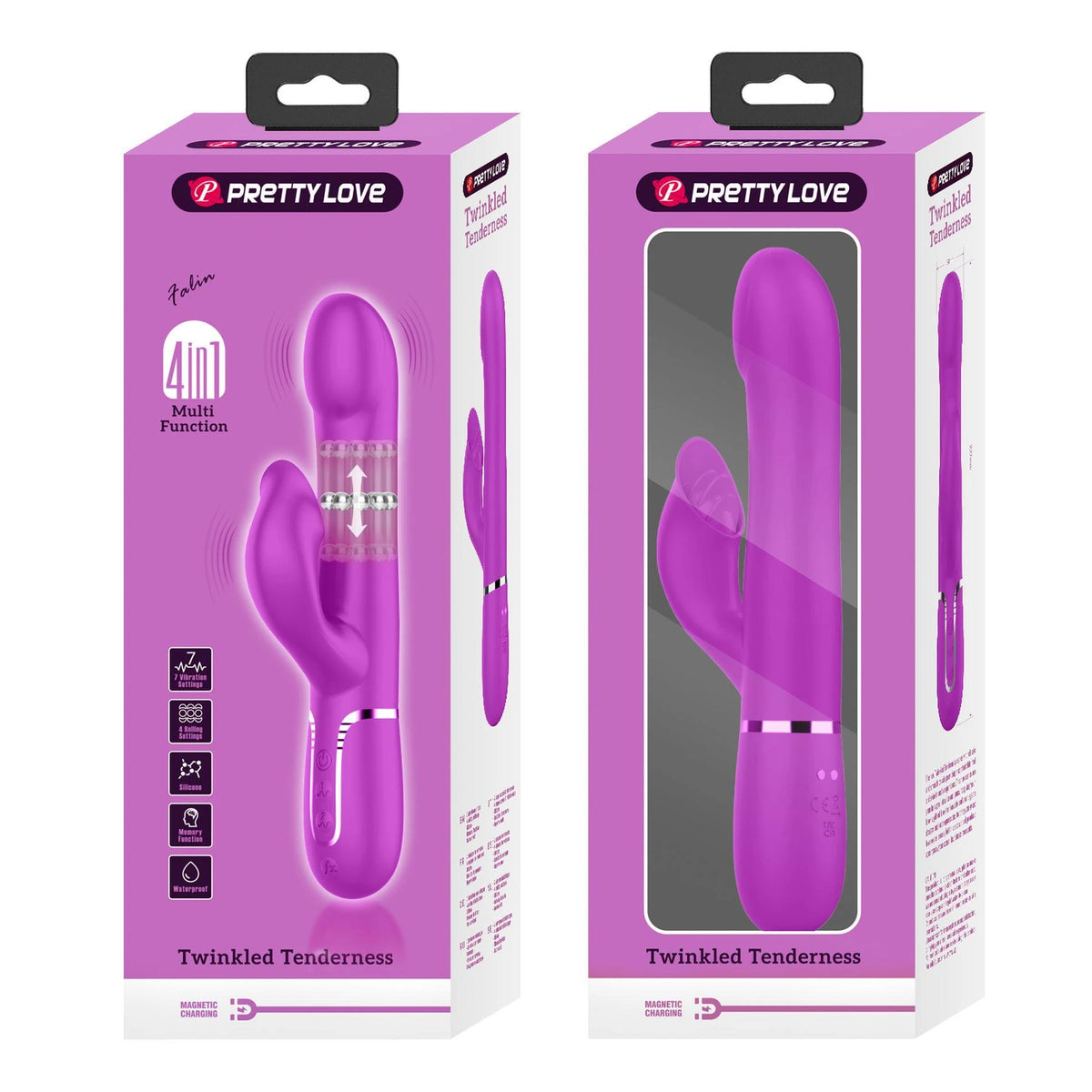 Vibratore rabbit Twinkled Tenderness rolling 7 funzioni – fucsia | Pretty Love