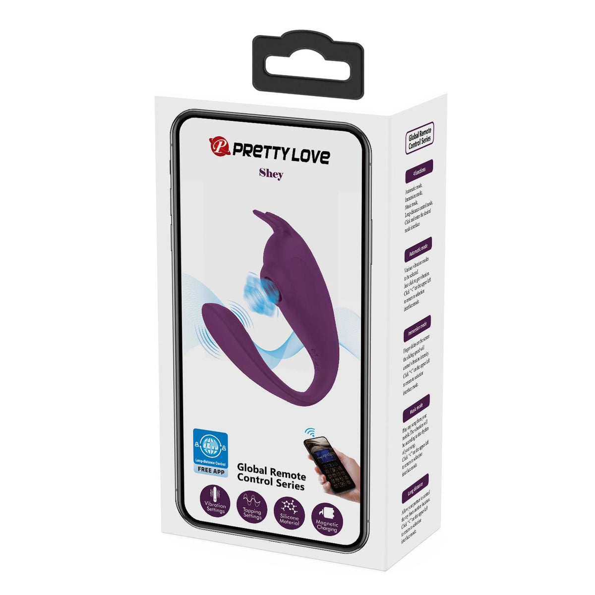 Vibratore speciale Shey 10 tapping Mobile distance 10 funzioni – controllo da app, doppio | Pretty Love