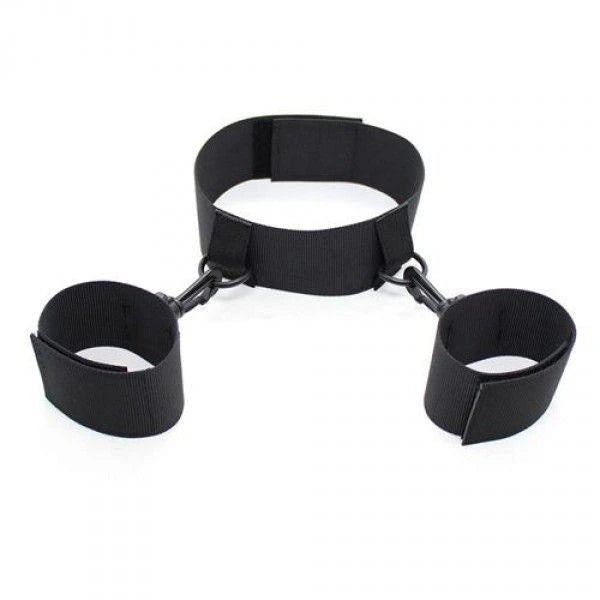 Attaches-Costrittivo Easy Cuffs Collier Bras Restraint noir