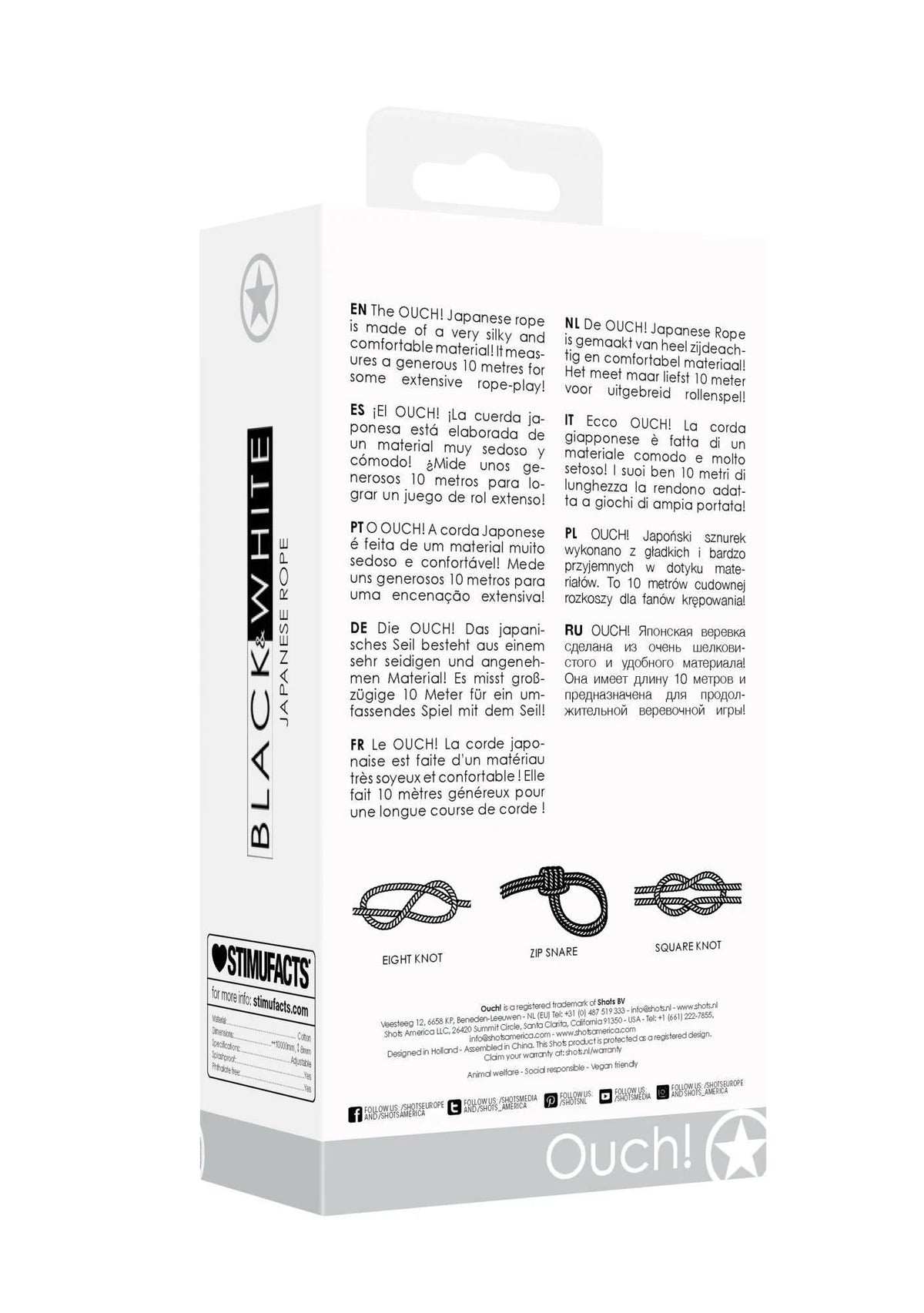 Bondage restraint Japanese ft 10 – black | Ouch!