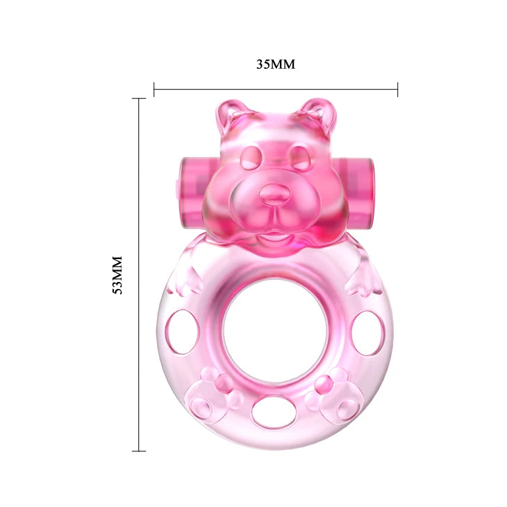 Anello fallico Bear – vibrante, rosa BI-010083 | Baile