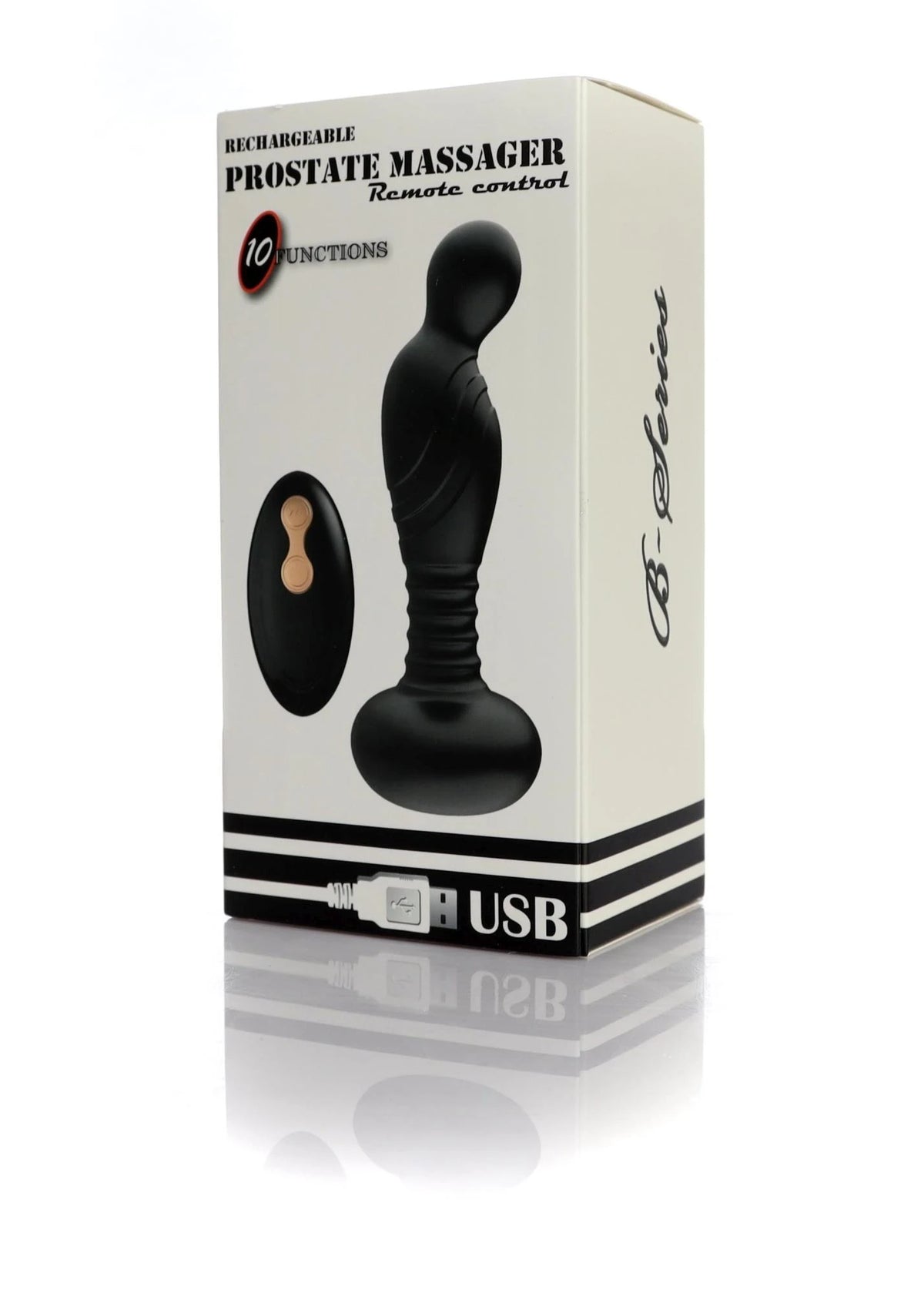 Prostate massager Striking 10 functions – remote control, rechargeable, black | Favorites