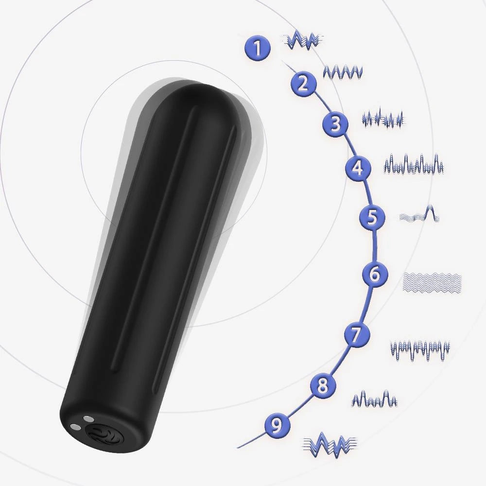 Mini vibratore Rock 9 funzioni – ricaricabile, nero | Favorites
