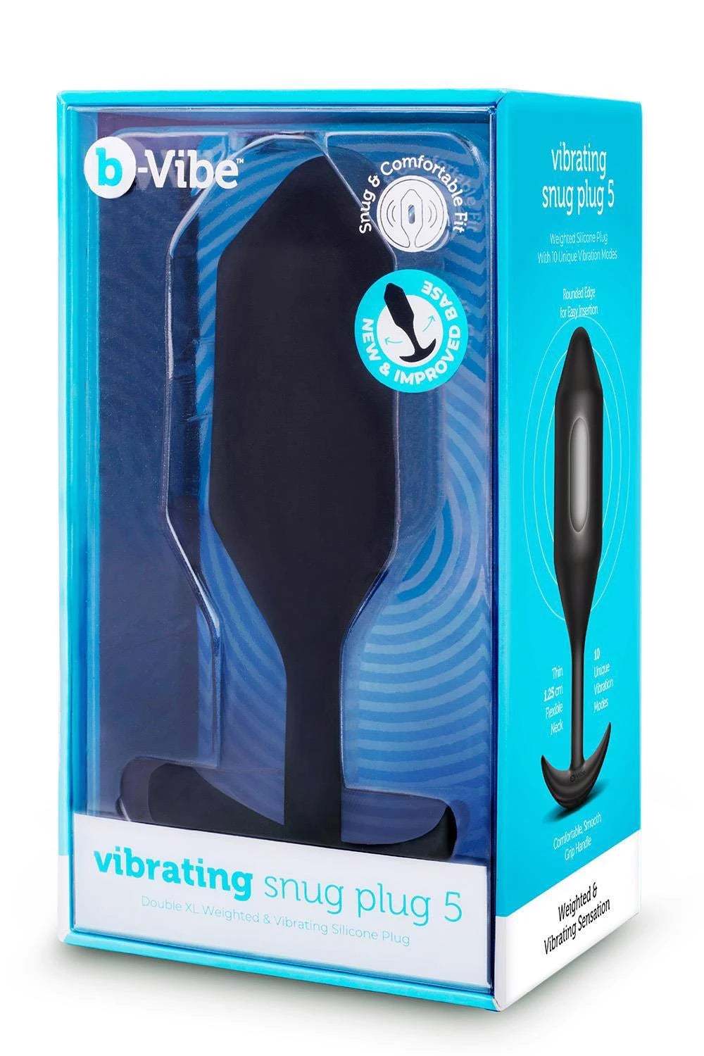 Plug anale Snug 16.4 cm – vibrante, nero | b-Vibe