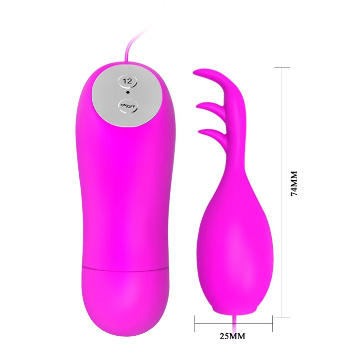 Huevo vibrador 12 funciones – con mando a distancia, fucsia | Baile