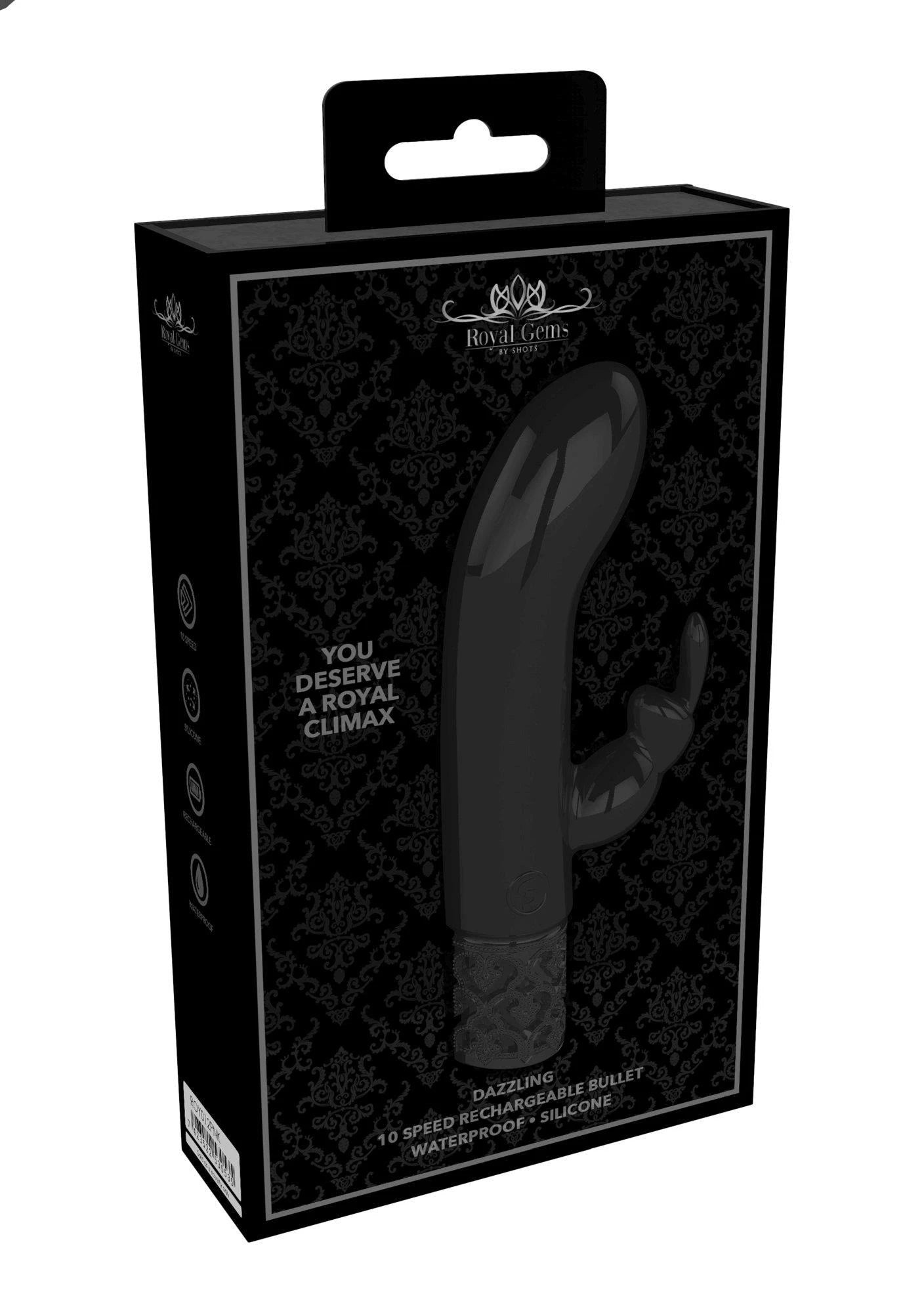 Dazzling - Balle vibrante rechargeable en silicone - Noir