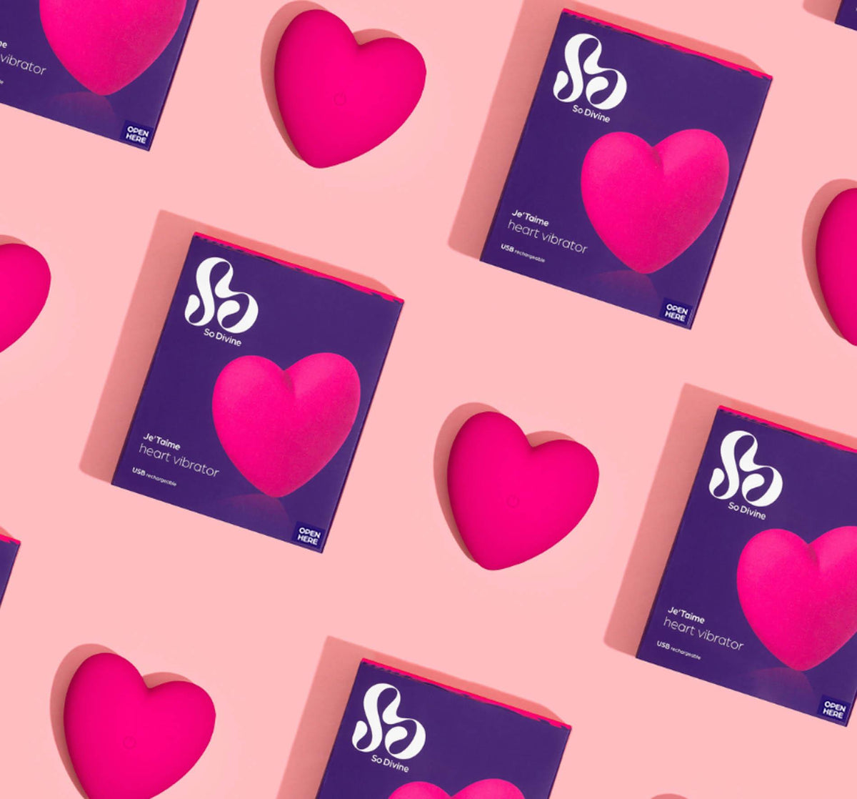 Mini vibratore Je t'aime Couple's Heart 12 funzioni – ricaricabile, rosa | So Divine