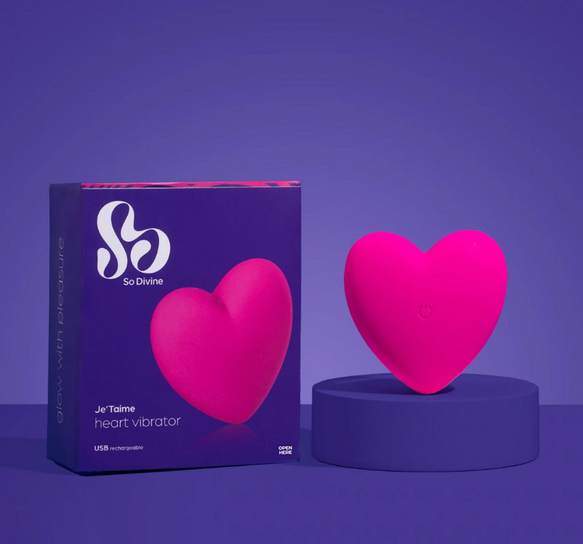 Mini vibratore Je t'aime Couple's Heart 12 funzioni – ricaricabile, rosa | So Divine