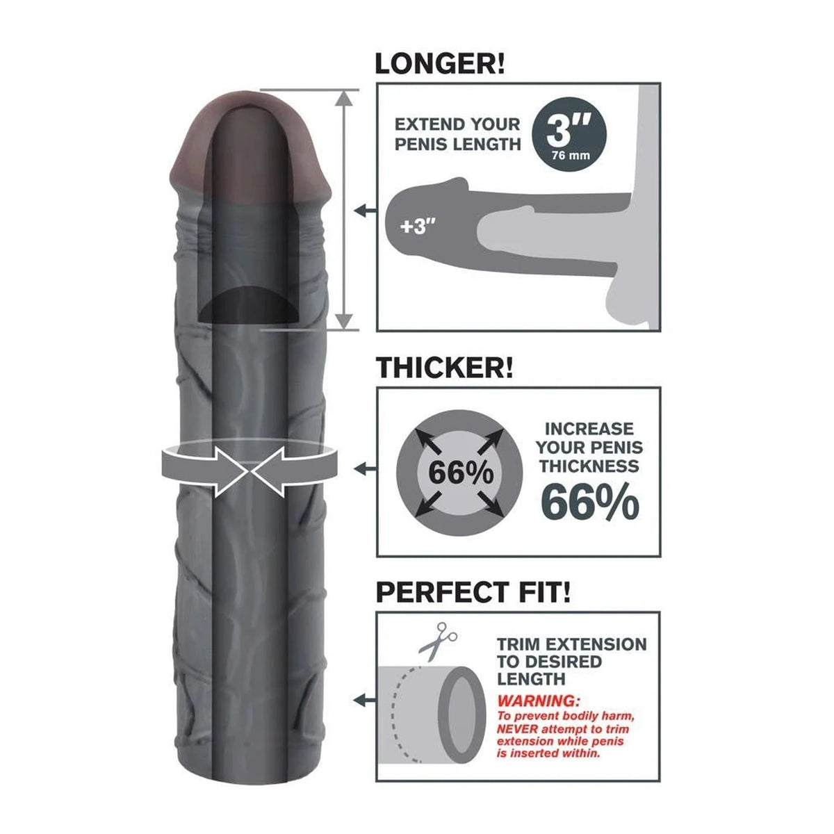 Guaina per il pene 22.8 cm | Fantasy X-tensions