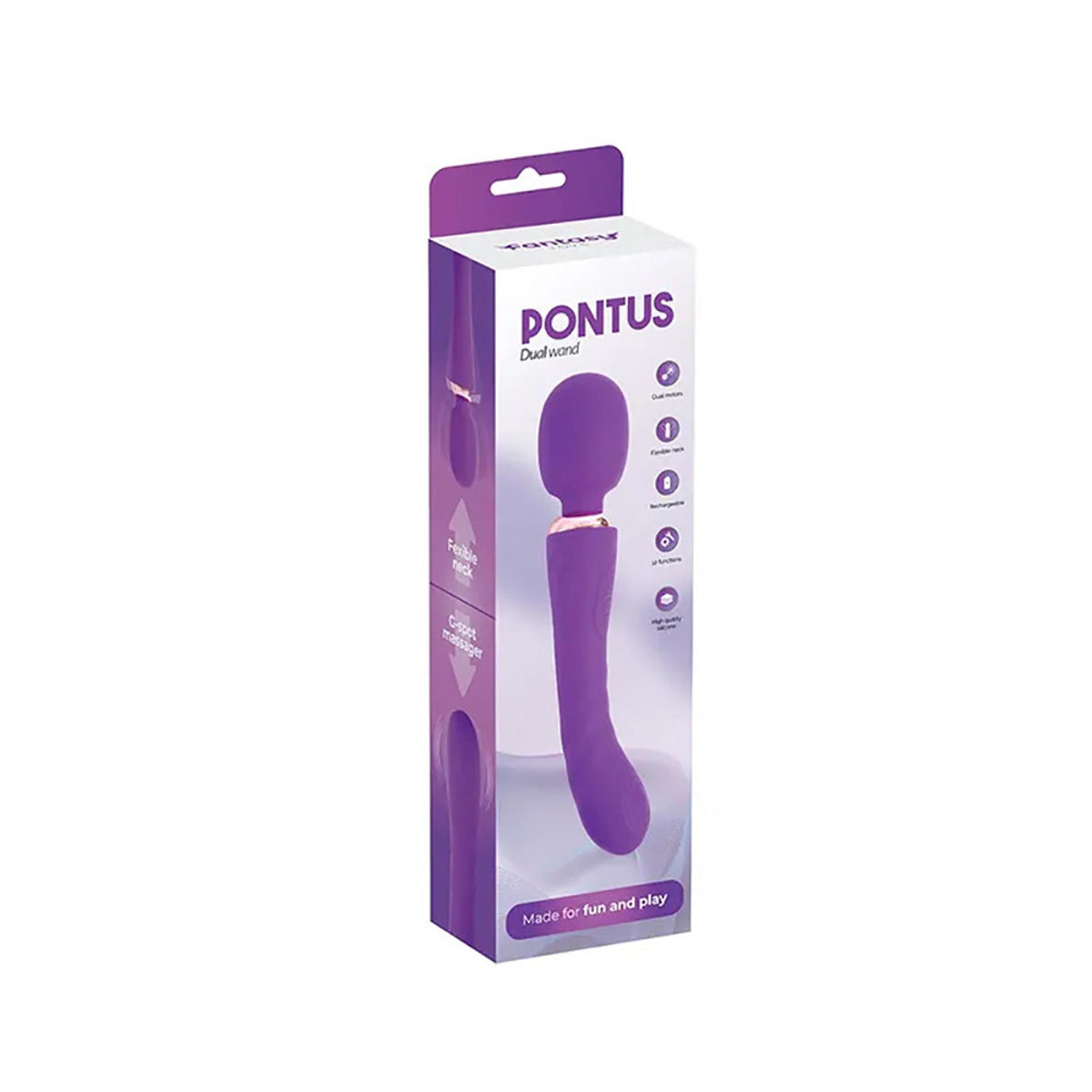 Stimulateur clitoridien 12 fonctions – rechargeable, double, violet | Fantasy