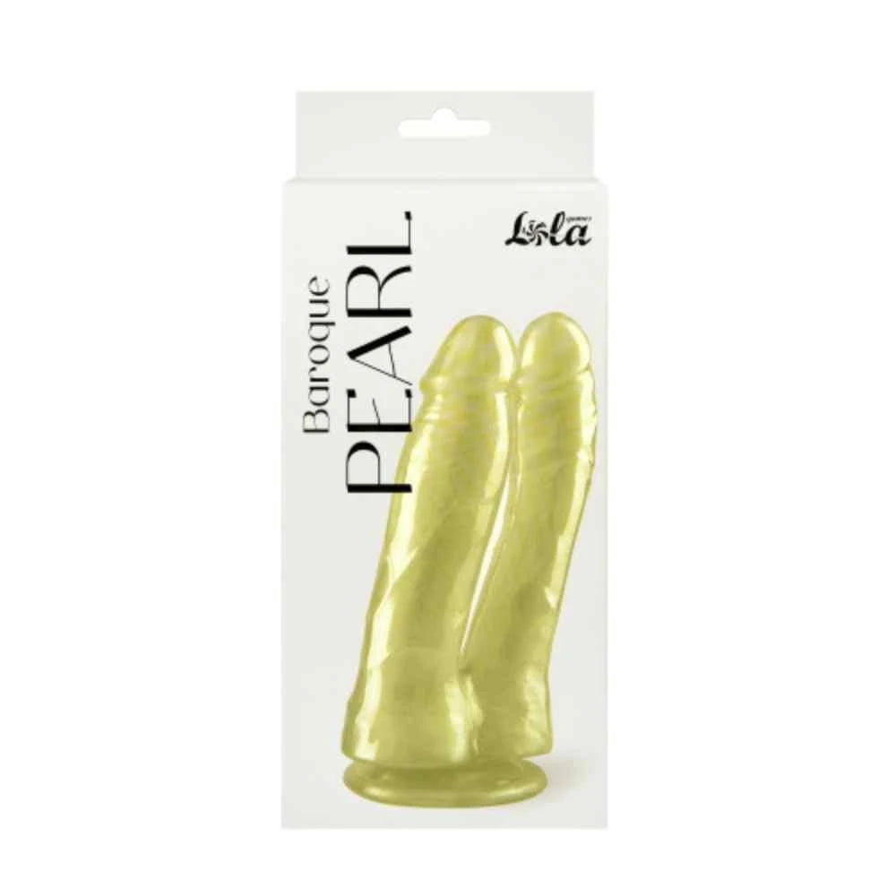 Dildo escent Baroque – con ventosa, doppio | Pearl