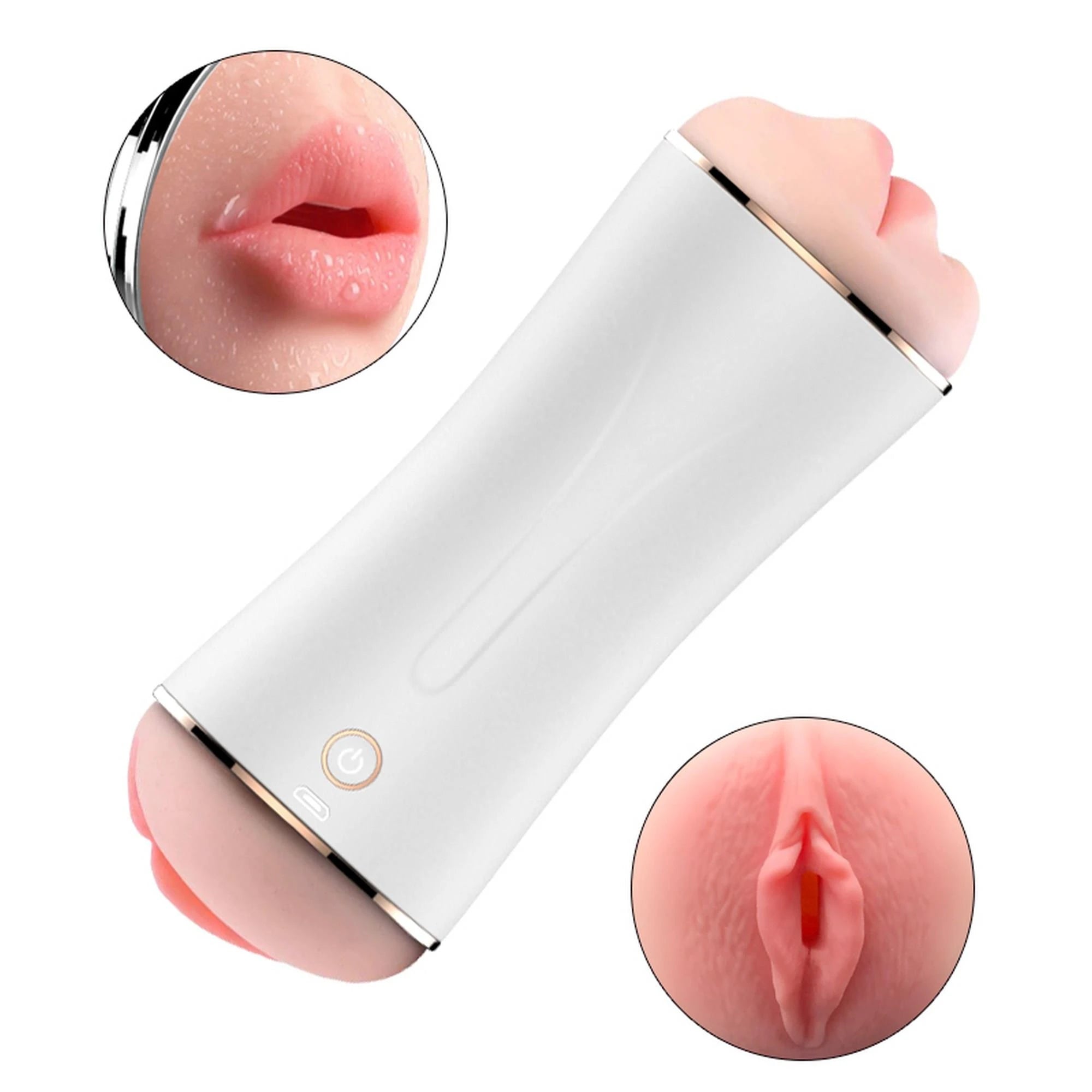 Masturbateur - Série B - Coupe de masturbation vibrante USB 10 fonctions + fonction interactive / Doubles embouts