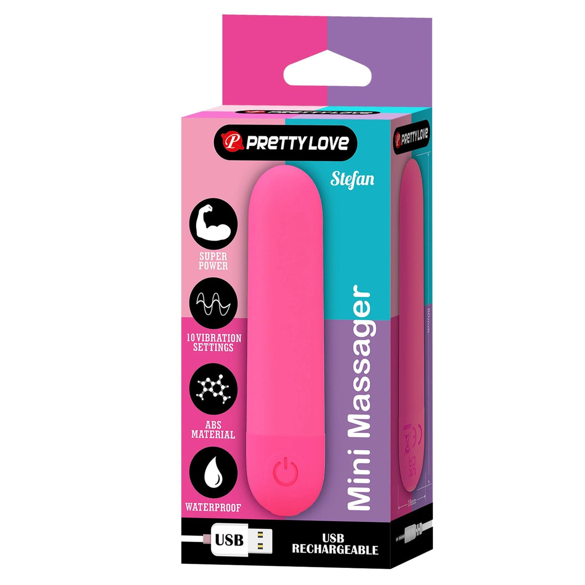 Mini vibratore Stefan 10 funzioni – ricaricabile, fucsia | Pretty Love