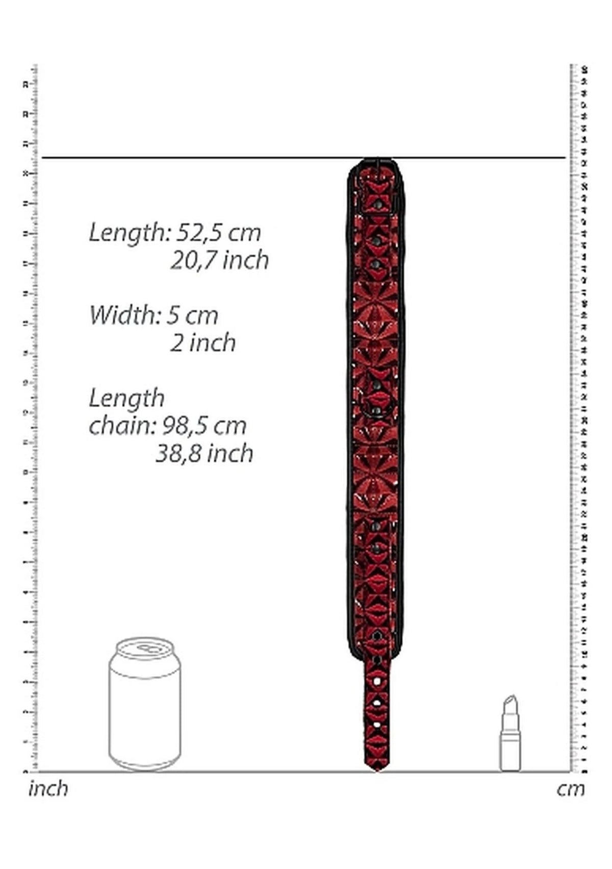 Costrizione bondage Collar with Leash – rossa | Ouch!