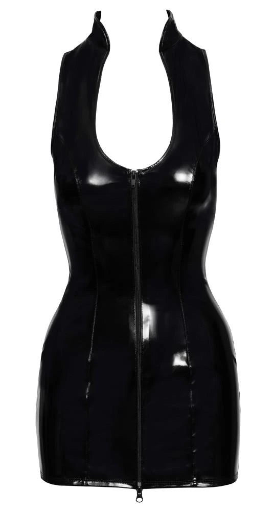 Dress – wetlook, zip, black 28515391041 | Black Level