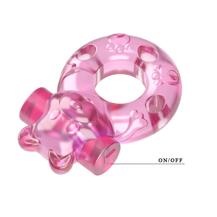 Anello fallico Bear – vibrante, rosa BI-010083 | Baile