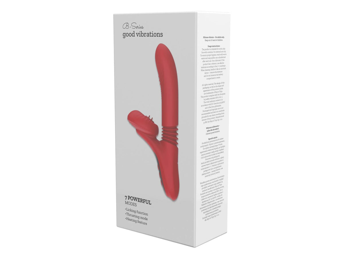 Estimulador de clítoris Licking 7 funciones – recargable, con calor, rojo | Favorites