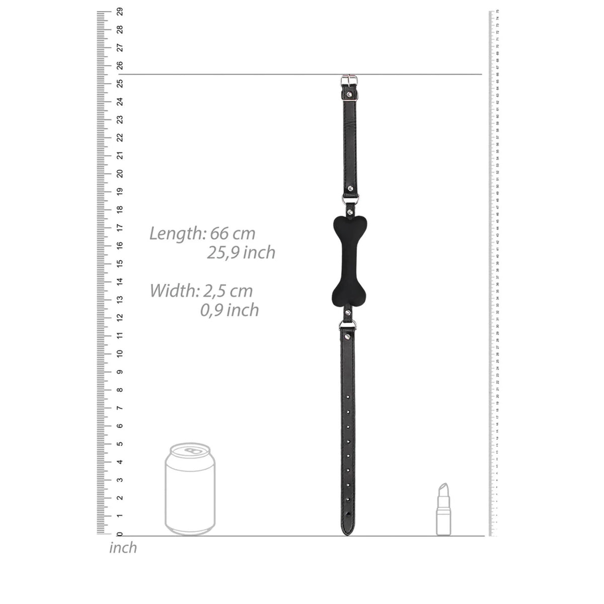Bavaglio Bone – nero 62.5 cm | Ouch!